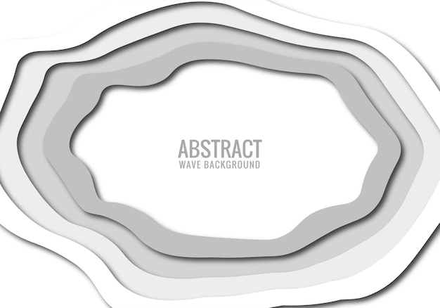 Бесплатное векторное изображение Абстрактная серая бумага вырезать фон формы круга