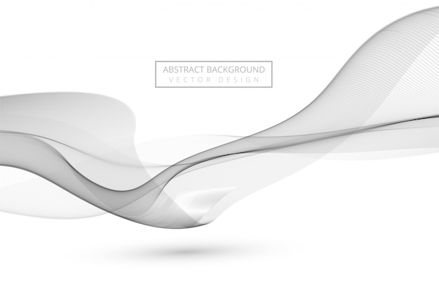 Free vector abstract gray stylish flowing wave on white background