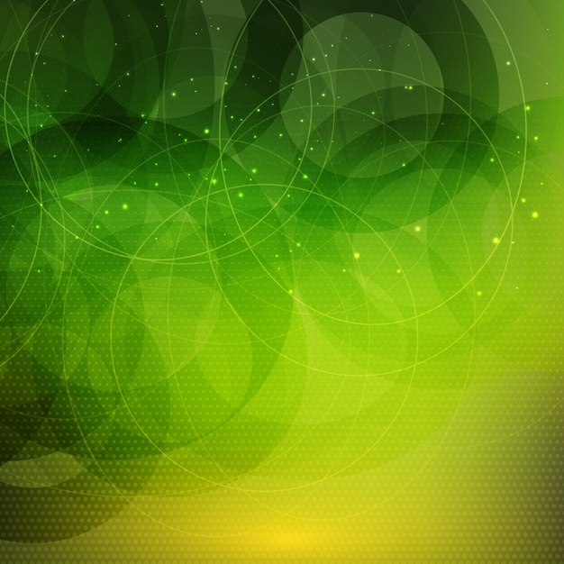 Abstract green background with circles and dots