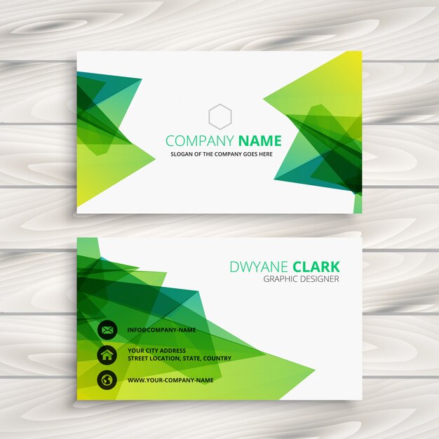 abstract green business card design