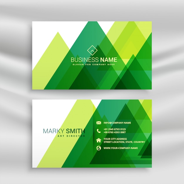 abstract green business card design