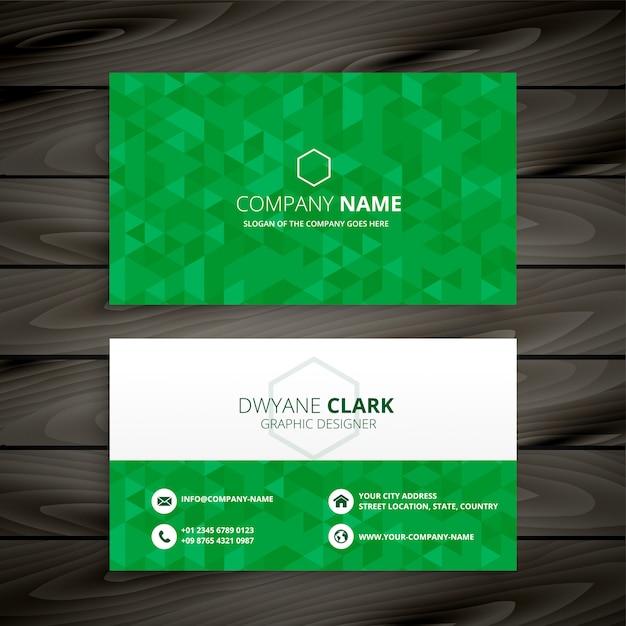 Free vector abstract green business card design