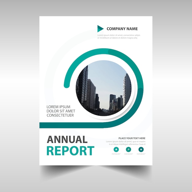 Abstract green circular annual report template