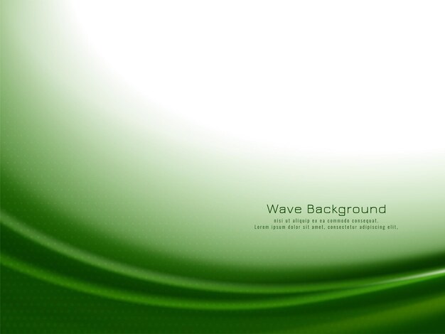 Abstract green color wave design decorative background