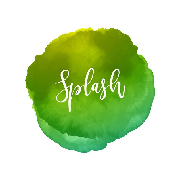 Abstract green colorful splash watercolor background