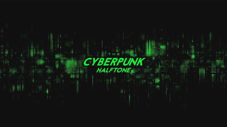 Free Vector abstract green cyberpunk halftone sound wave