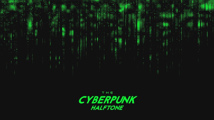 Free Vector abstract green cyberpunk halftone sound wave