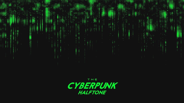 Free Vector abstract green cyberpunk halftone sound wave