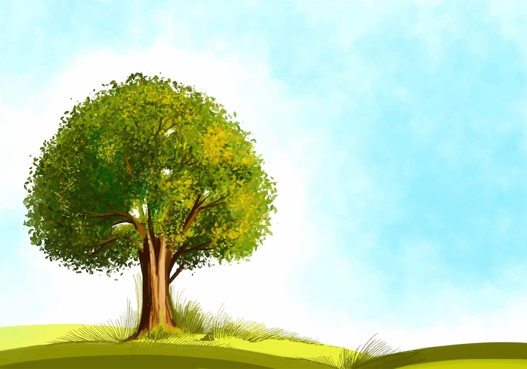 Free Vector abstract green landscape tree background