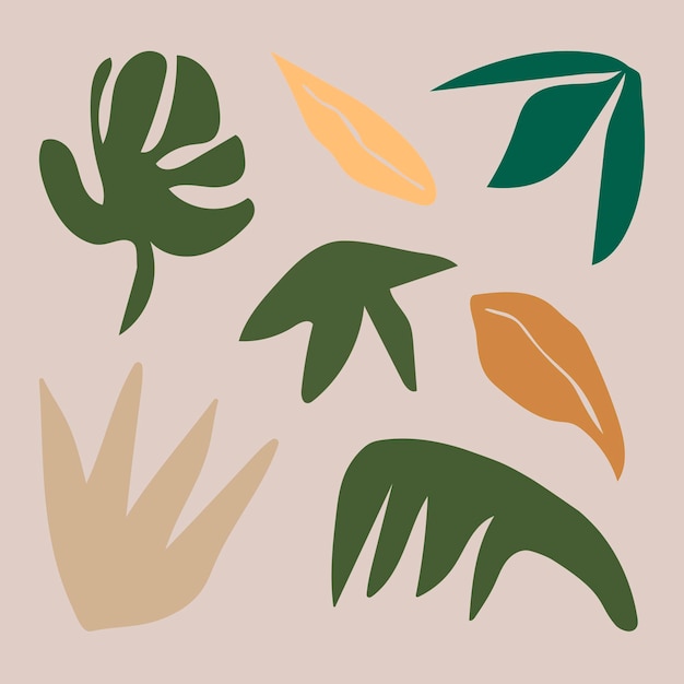 Free vector abstract green leaf, aesthetic design element set vector