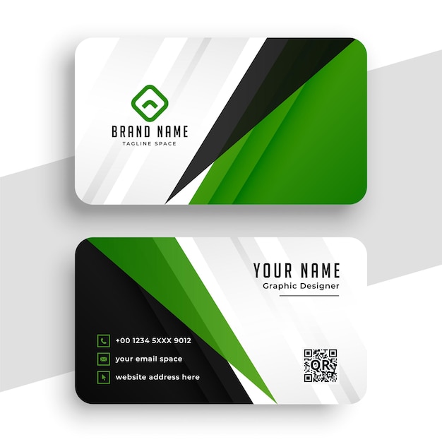 Abstract green modern business card templated design