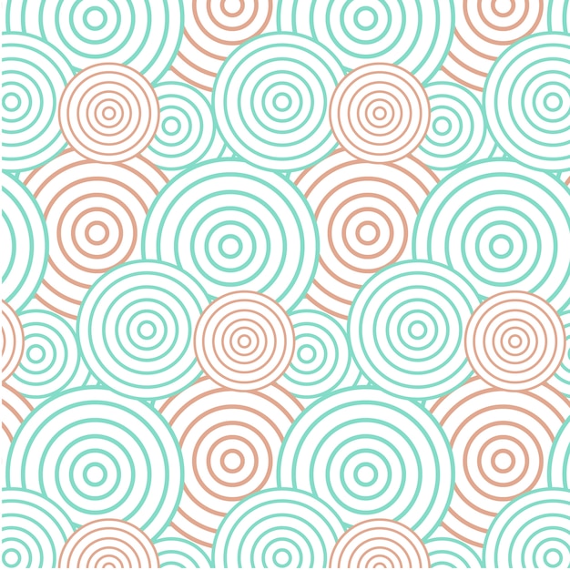 Abstract green and orange circle background - seamless pattern