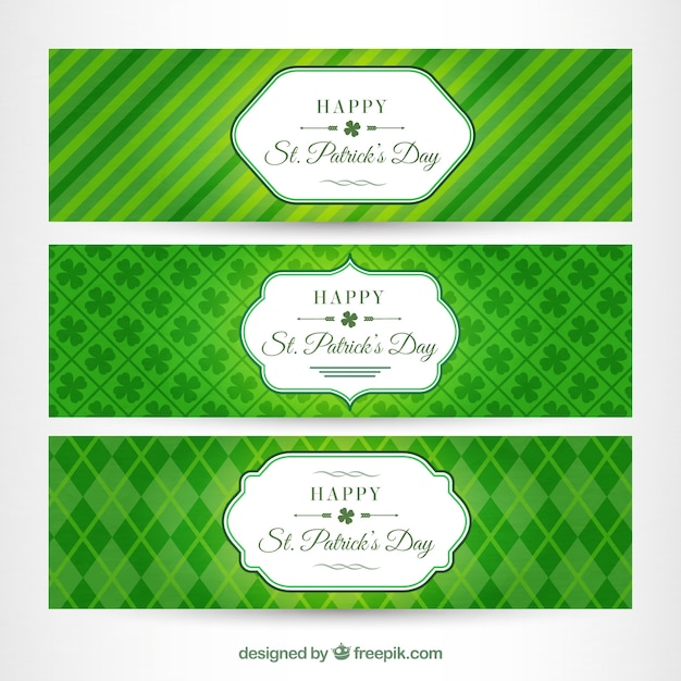 Abstract green st. patrick's day banners