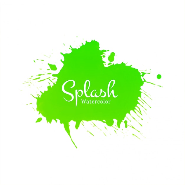 Abstract green watercolor splash design vector