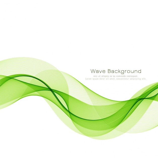 Abstract green wave business background