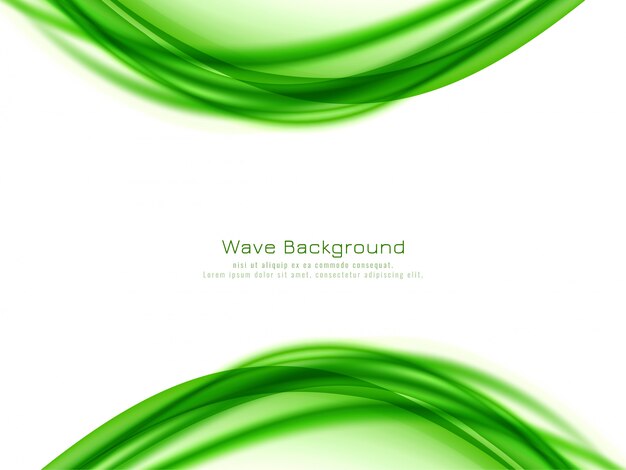Abstract green wave design background