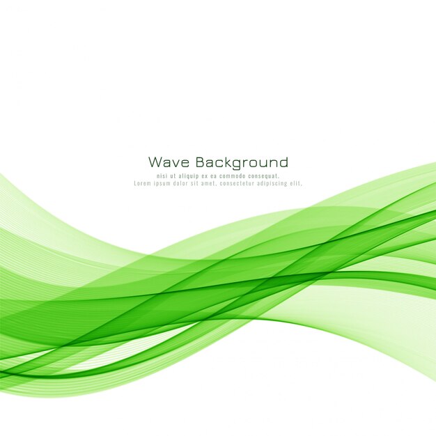 Abstract green wave elegant background