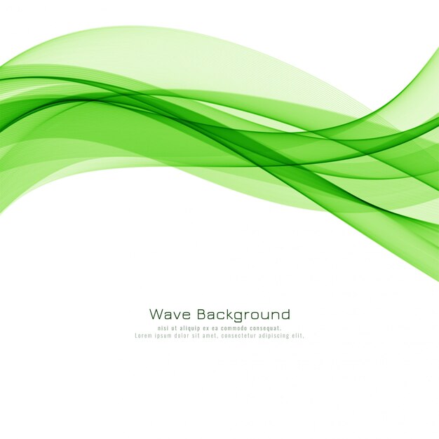 Abstract green wave modern background design