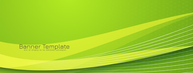 Abstract green wave style design banner template vector