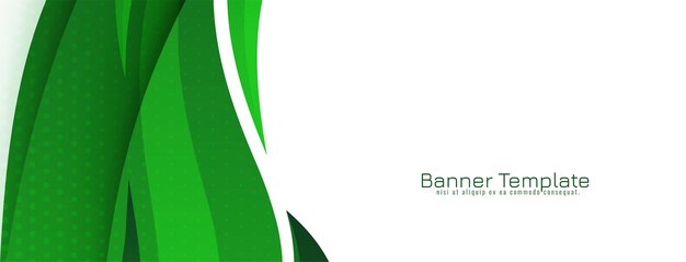 Abstract Green wave stylish modern banner design