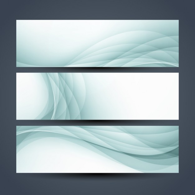 Free vector abstract green waves banners