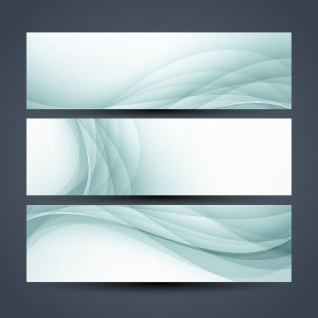 Abstract green waves banners
