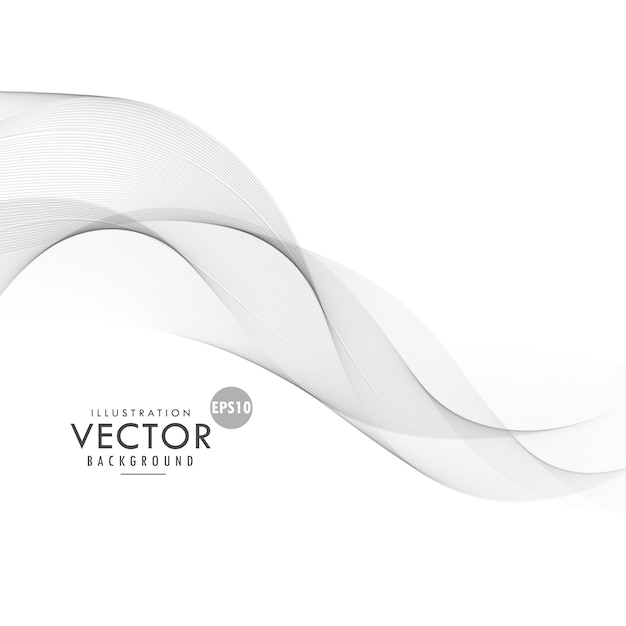 Бесплатное векторное изображение Абстрактный гладкий серый волнистые линии фон