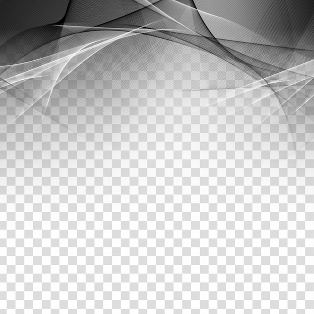 Free vector abstract grey wave elegant transparent background