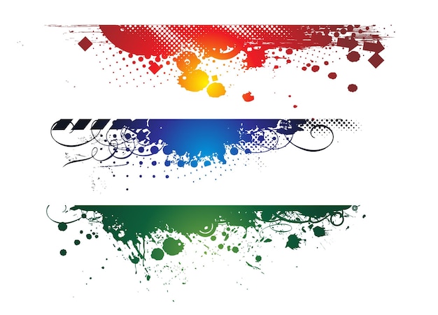 Free vector abstract grunge banners with your test vector illustration