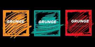 Vettore gratuito collezione di cornici astratte grunge