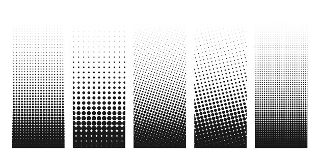 Abstract grunge halftone distorted shapes background design