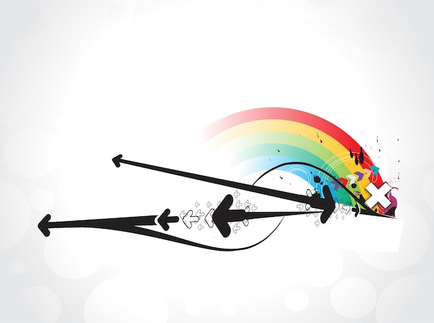 あなたのテキストベクトルillustrationxDxAのスペースと抽象的なグランジ虹の矢印の背景