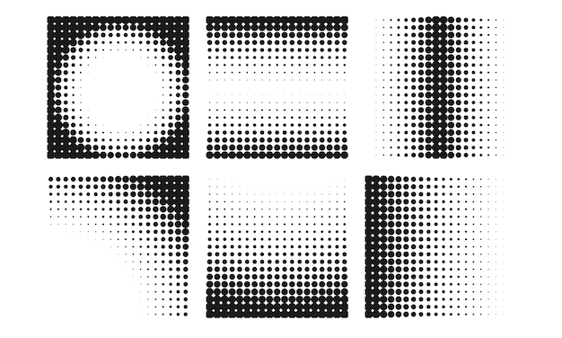 Abstract halftone background collection in different styles