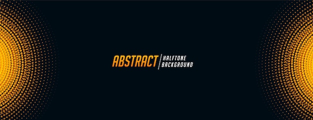 Free vector abstract halftone banner in black and yellow shade