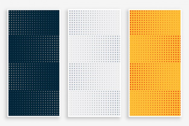 Abstract halftone empty banners set
