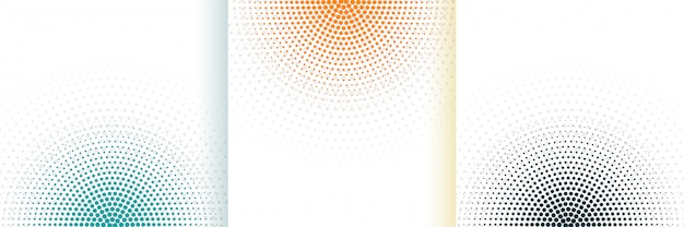 Abstract halftone white background set in three colors