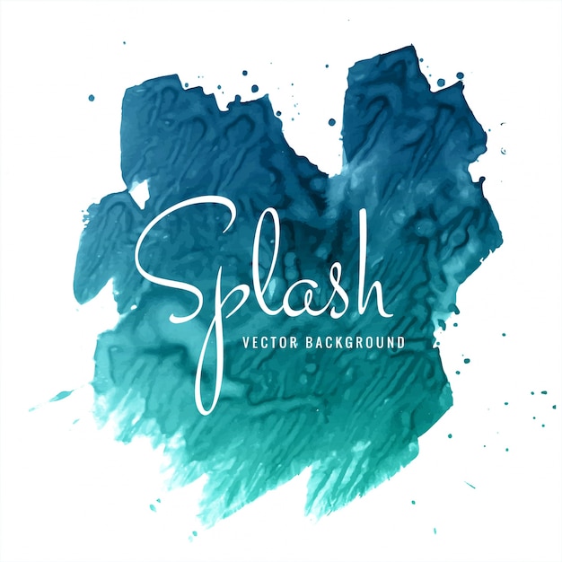 abstract hand drawn blue watercolor splash background