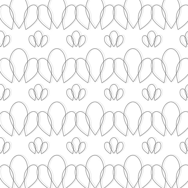 Abstract hand drawn floral lines pattern