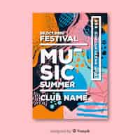 Free vector abstract hand drawn music festival poster