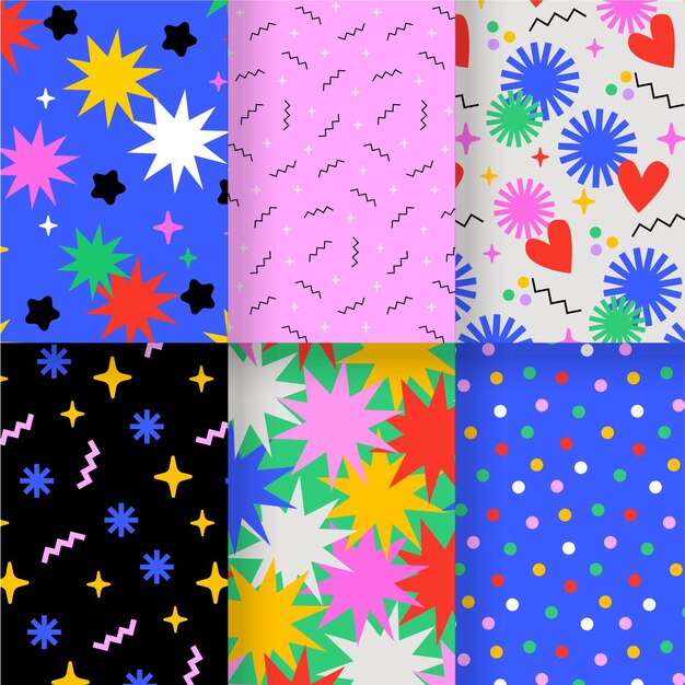Abstract hand drawn pattern collection template