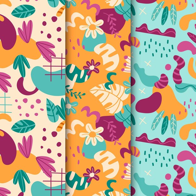 Abstract hand drawn pattern collection