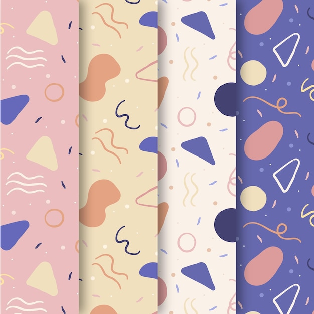 Free vector abstract hand drawn pattern collection