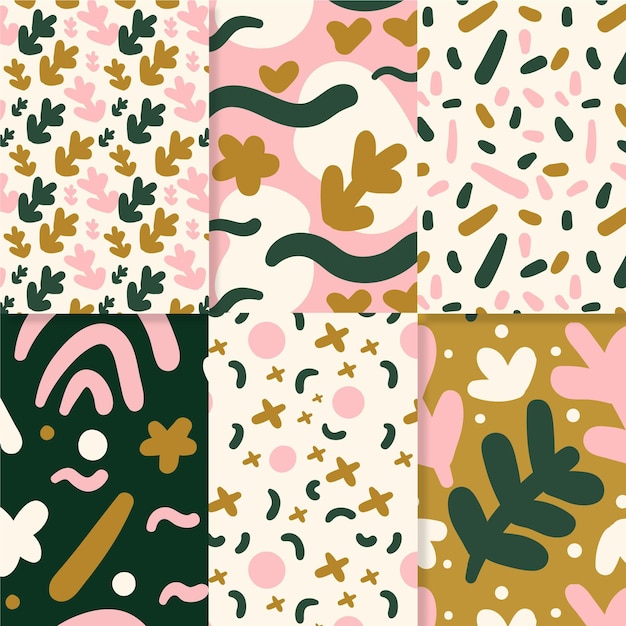 Abstract hand drawn pattern collection