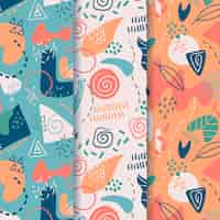 Free vector abstract hand drawn pattern collection