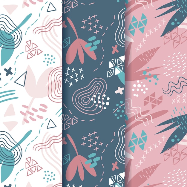 Abstract hand drawn pattern collection