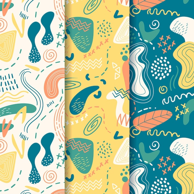 Abstract hand drawn pattern collection