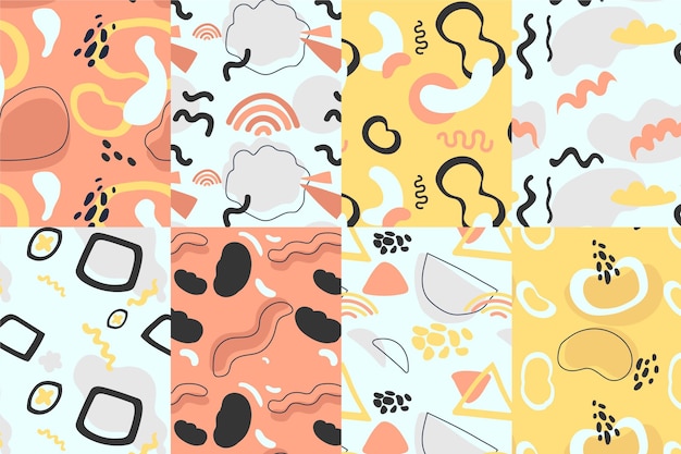 Abstract hand drawn pattern collection