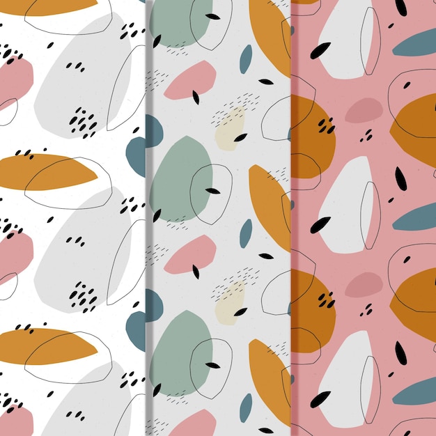 Free vector abstract hand drawn pattern collection