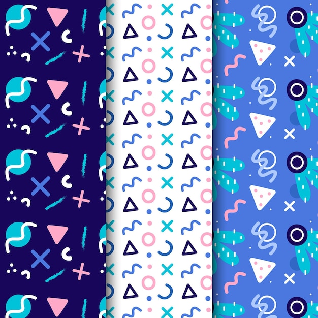 Free vector abstract hand drawn pattern collection