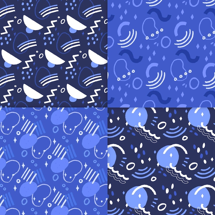 Free Vector abstract hand drawn pattern collection